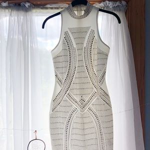 Windsor White High Neck Studded Dress